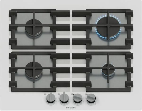 Siemens iQ500 Gazlı Ocak 60 cm Sert cam, Beyaz
