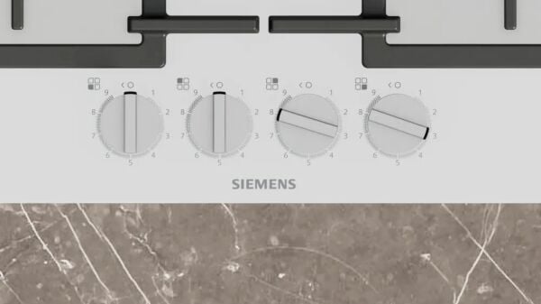 Siemens iQ500 Gazlı Ocak 60 cm Sert cam, Beyaz