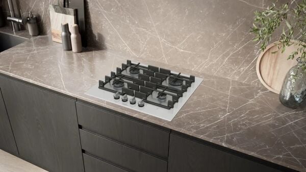 Siemens iQ500 Gazlı Ocak 60 cm Sert cam, Beyaz