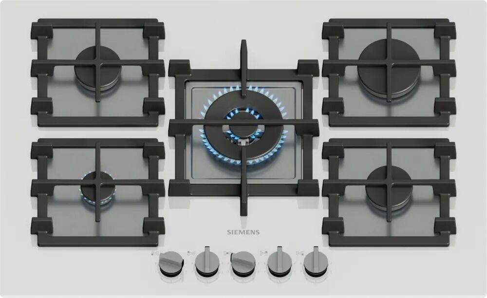 Siemens iQ500 Gazlı Ocak 75 cm Sert cam, Beyaz
