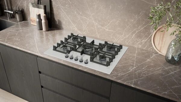 Siemens iQ500 Gazlı Ocak 75 cm Sert cam, Beyaz