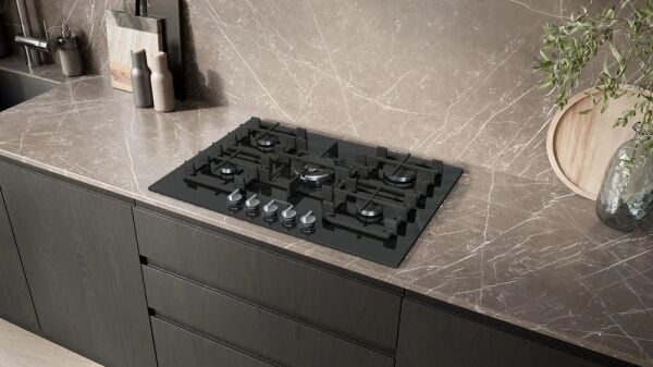 Siemens iQ500 Gazlı Ocak 75 cm Sert cam, Siyah