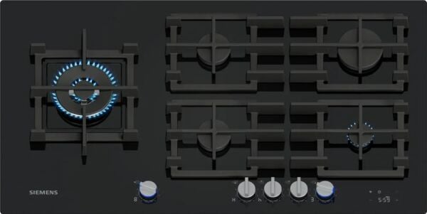 Siemens iQ700 Gazlı Ocak 90 cm Sert cam, Siyah
