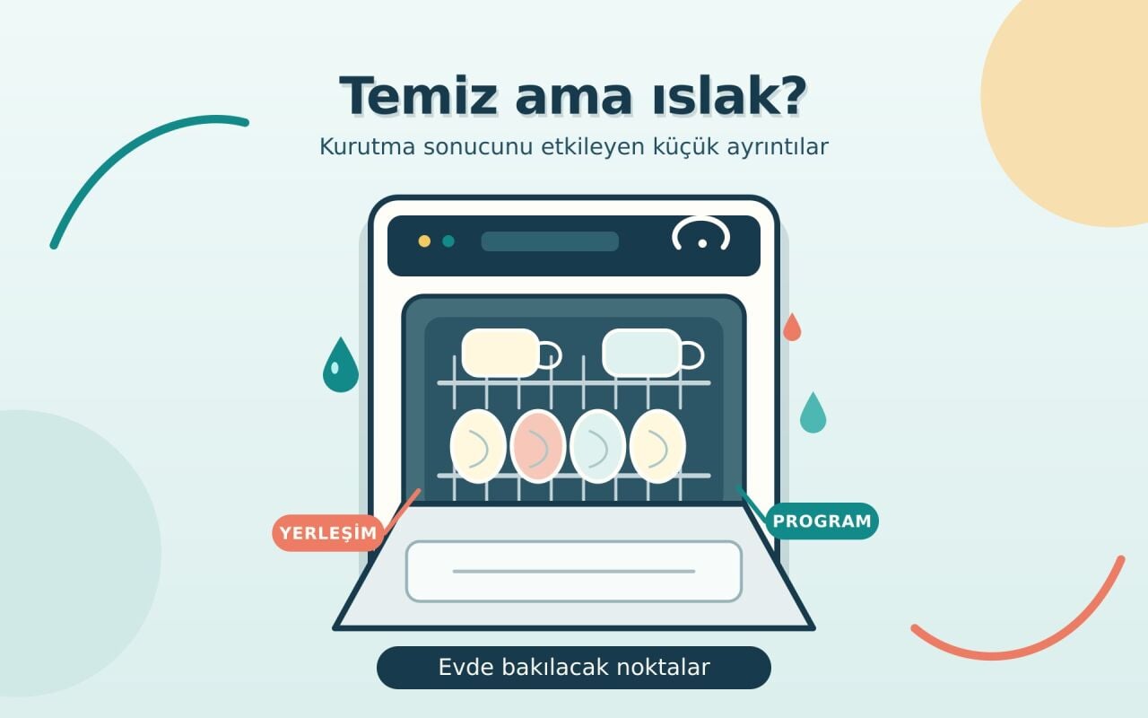 Bulaşık Makinesi Temiz Yıkıyor ama Islak Bırakıyor: Evde Bakılacak Noktalar