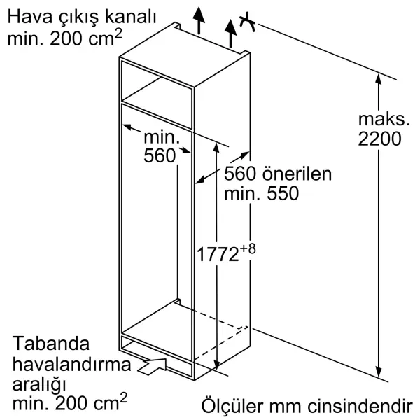 Siemens KI82LADD0 iQ500 Derin Donduruculu Ankastre Buzdolabı 177.2 x 55.8 cm softClosing Düz Menteşe - görsel 6