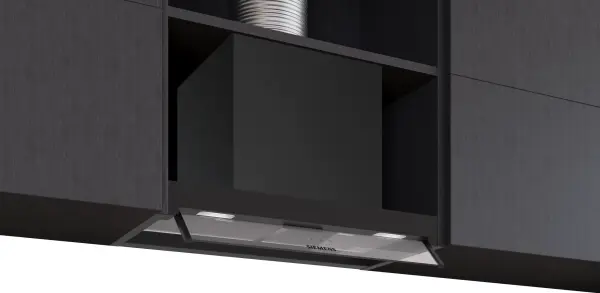 Siemens LJ65BCC60 iQ300 Tam entegre davlumbaz 60 cm Cam dekor, Mat siyah