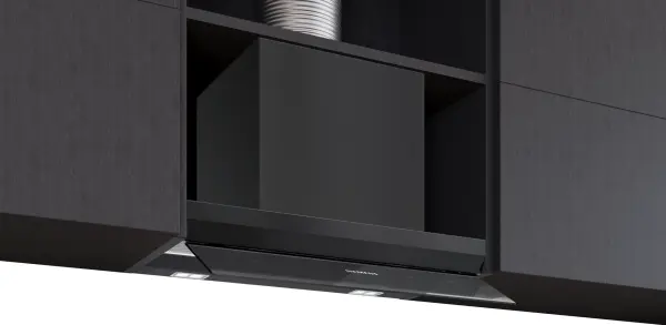 Siemens LJ67BDP60 iQ500 Tam entegre davlumbaz 60 cm Siyah Cam, Mat siyah