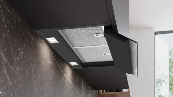 Siemens LJ67BDP60 iQ500 Tam entegre davlumbaz 60 cm Siyah Cam, Mat siyah - görsel 5