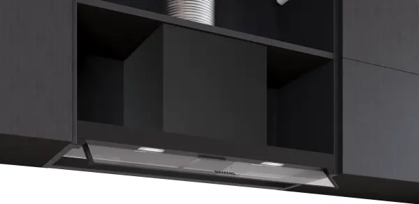 Siemens LJ85BCC60 iQ300 Tam entegre davlumbaz 80 cm Cam dekor, Mat siyah