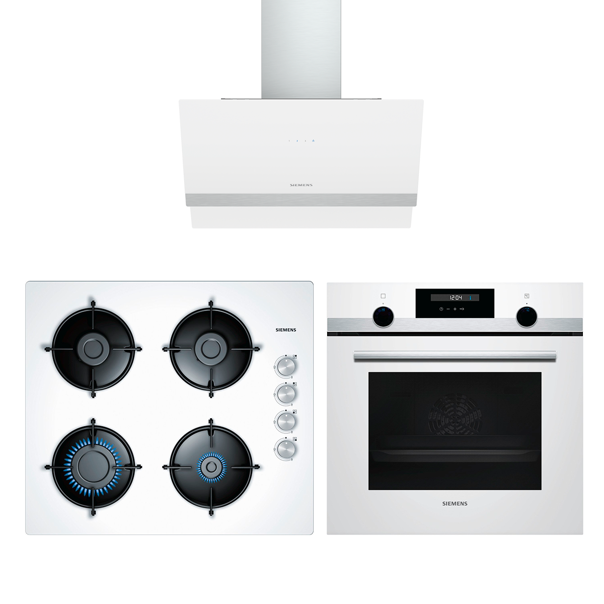 Siemens Elite Beyaz Ankastre Set 3 (60 cm Ocaklı)
