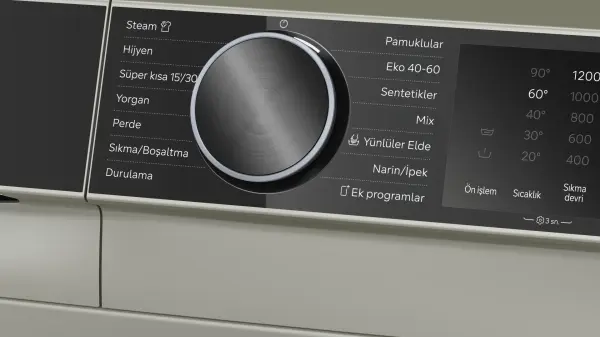 Siemens WG52K2ZSTR iQ500 Çamaşır Makinesi 10 kg maks. 1200 dev./dak., Gümüş - görsel 3