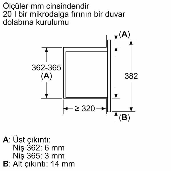 Siemens BF623LMS3 Ankastre Siyah Mikrodalga