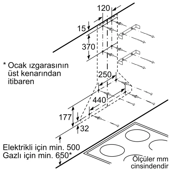 Siemens LC64PCC50T Duvar Tipi Davlumbaz - görsel 7