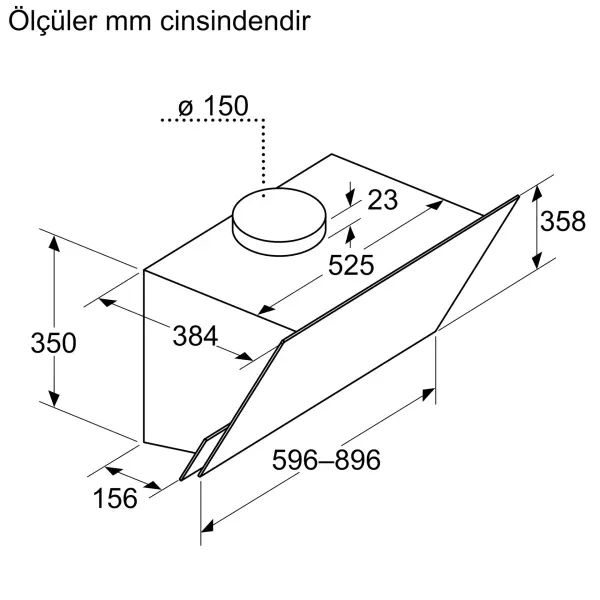 Siemens LC68KPK60T iQ700 Duvar Tipi Davlumbaz 60 cm Siyah Cam, Siyah - görsel 7