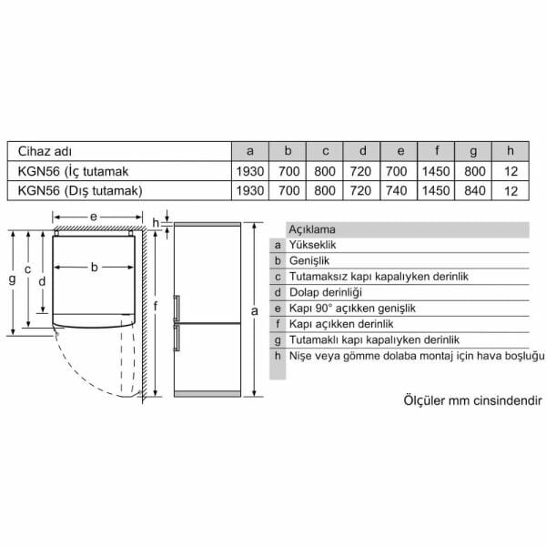 Siemens KG56NLBE0N iQ500 Alttan Donduruculu Buzdolabı