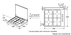 Siemens EB0C2PB80O Set Üstü Gazlı Ocak