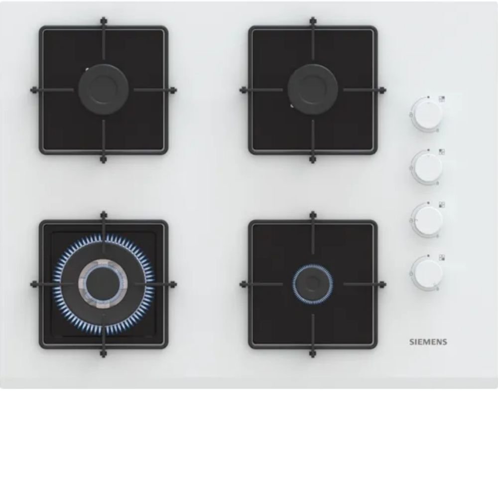 Siemens iQ300 Gazlı Ocak 67 cm Sert cam, Beyaz