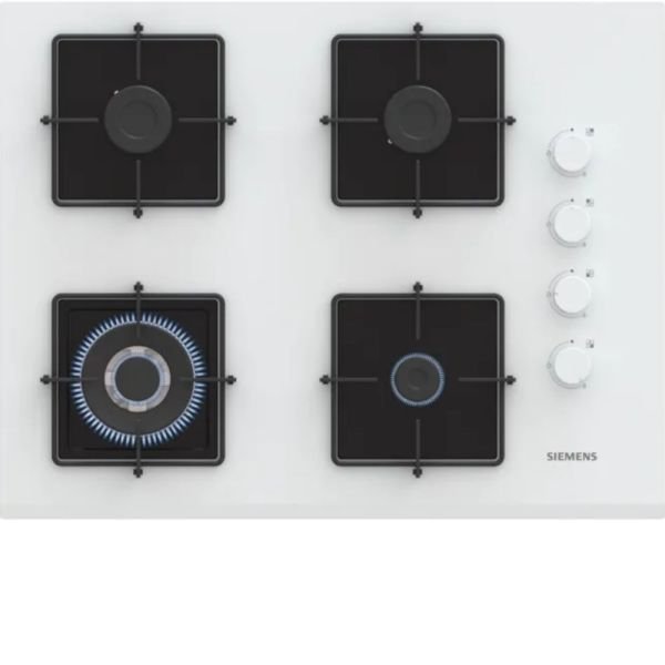 Siemens iQ300 Gazlı Ocak 67 cm Sert cam, Beyaz