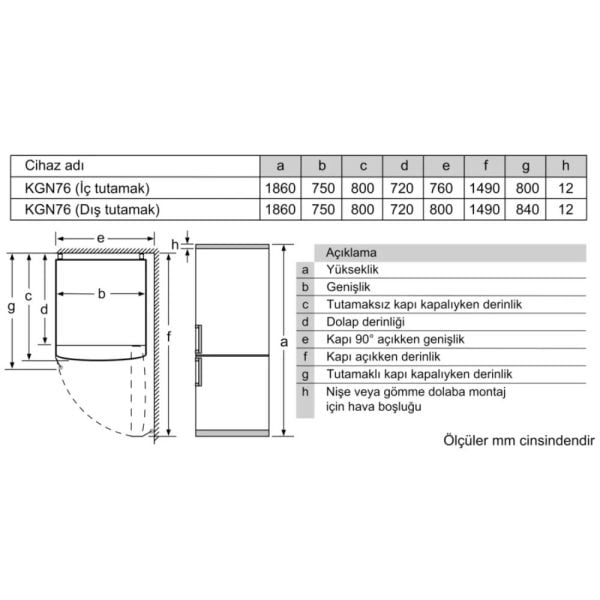 Siemens KG76NCXE0N iQ500 Alttan Donduruculu Buzdolabı BlackSteel