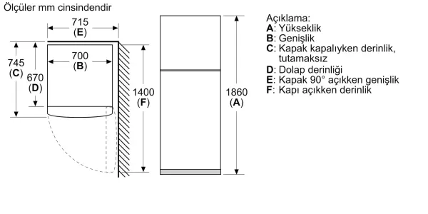 Siemens KD55NNWE0N iQ300 Üstten Donduruculu Buzdolabı - görsel 7