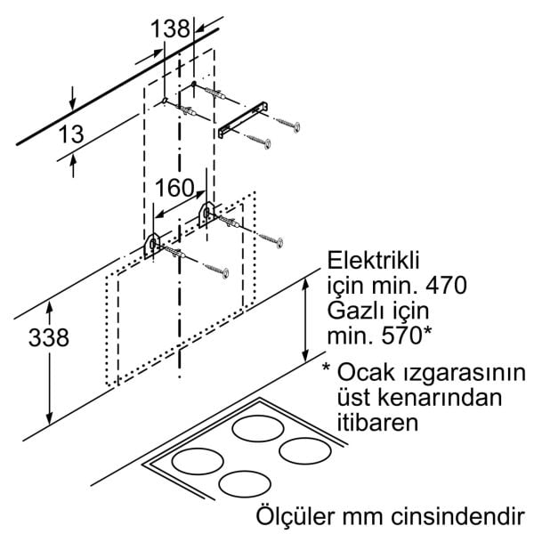 Profilo DVE6G560 Duvar Tipi Davlumbaz