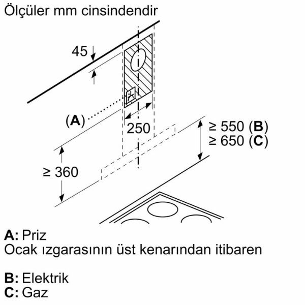 Siemens LC67BBK60T iQ300 Duvar Tipi Davlumbaz