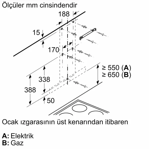 Siemens LC67BBK20T iQ300 Duvar Tipi Davlumbaz - görsel 8