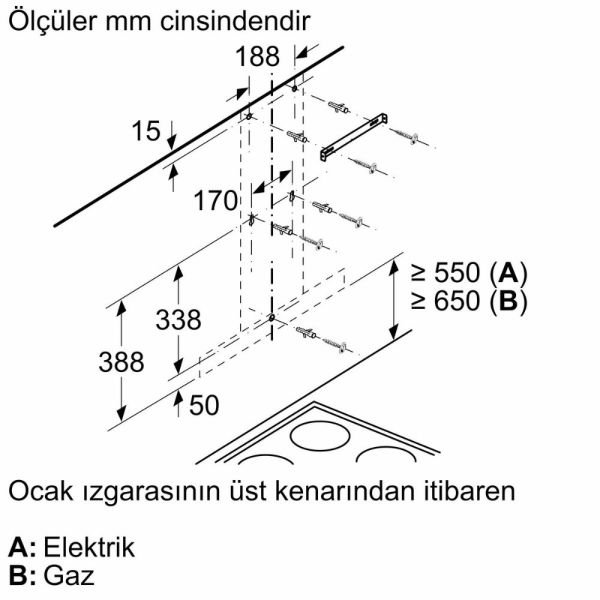 Siemens LC67BBK00T iQ300 Duvar Tipi Davlumbaz