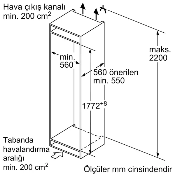Siemens KI87SAFE0N iQ500 Alttan Donduruculu Ankastre Buzdolabı - görsel 8