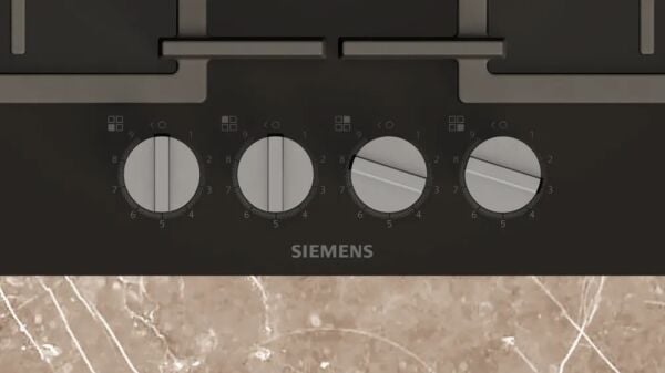 Siemens EP6A6PI40O iQ500 Gazlı Ocak 60 cm Sert cam, Siyah