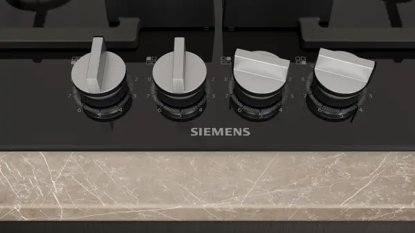 Siemens EP6A6PI40O iQ500 Gazlı Ocak 60 cm Sert cam, Siyah - görsel 2