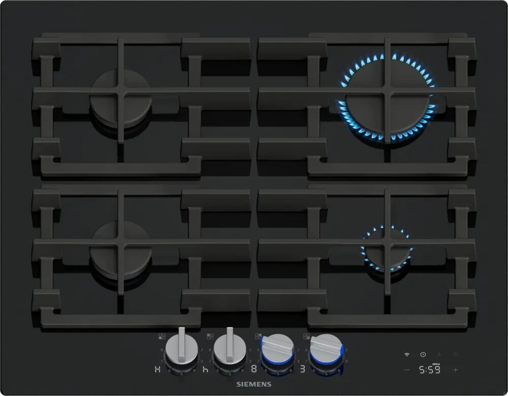 Siemens ER6A6PH40 iQ700 Gas hob 60 cm Tempered glass, Black