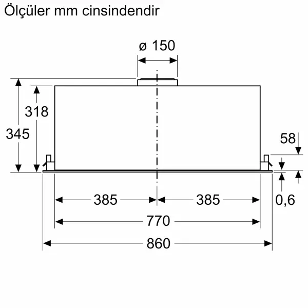 Siemens LB87NAC50 iQ500 Gömme Aspiratör 86 cm Paslanmaz çelik - görsel 8