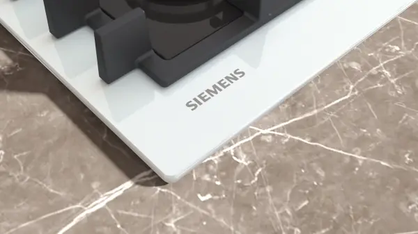Siemens iQ300 Gazlı Ocak 60 cm Sert cam, Beyaz - görsel 3