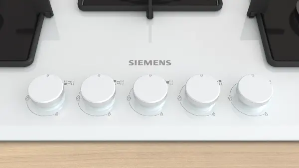 Siemens iQ300 Gazlı Ocak 75 cm Sert cam, Beyaz - görsel 2
