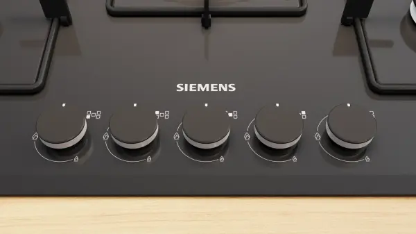 Siemens iQ300 Gazlı Ocak 75 cm Sert cam, Siyah - görsel 2