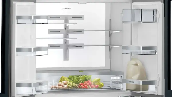 Siemens iQ700 French Door Bottom Mount Refrigerator, Glass door 183 x 90.5 cm Siyah - görsel 4