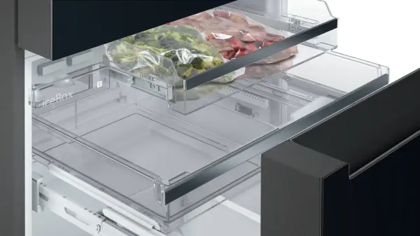 Siemens iQ700 French Door Bottom Mount Refrigerator, Glass door 183 x 90.5 cm Siyah - görsel 6