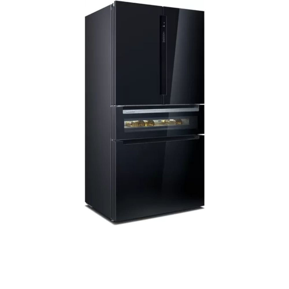 Siemens iQ700 French Door Bottom Mount Refrigerator, Glass door 183 x 90.5 cm Siyah