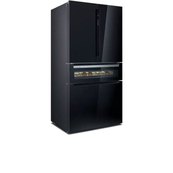 Siemens iQ700 French Door Bottom Mount Refrigerator, Glass door 183 x 90.5 cm Siyah