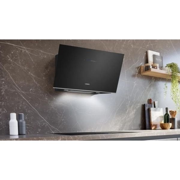 Siemens LC91KLT60 iQ700 Duvar Tipi Davlumbaz 90 cm Siyah Cam