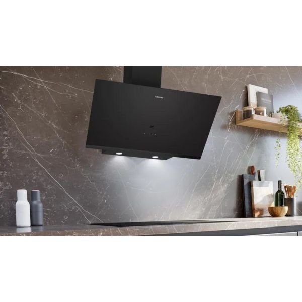 Siemens LC97KPJ60T iQ500 Duvar Tipi Davlumbaz 90 cm Siyah Cam