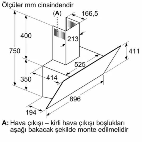 Siemens LC97KPJ60T iQ500 Duvar Tipi Davlumbaz 90 cm Siyah Cam