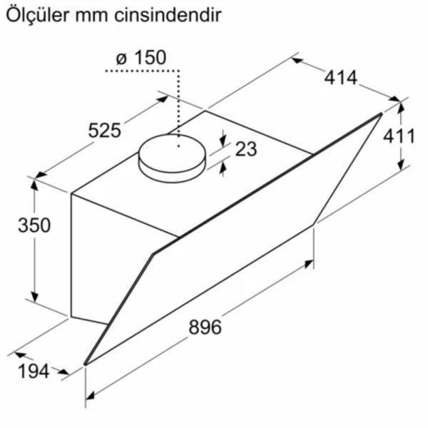 Siemens LC97KPJ60T iQ500 Duvar Tipi Davlumbaz 90 cm Siyah Cam