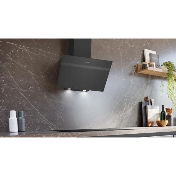 Siemens LC64KPJ60T iQ100 Duvar Tipi Davlumbaz 60 cm Siyah Cam