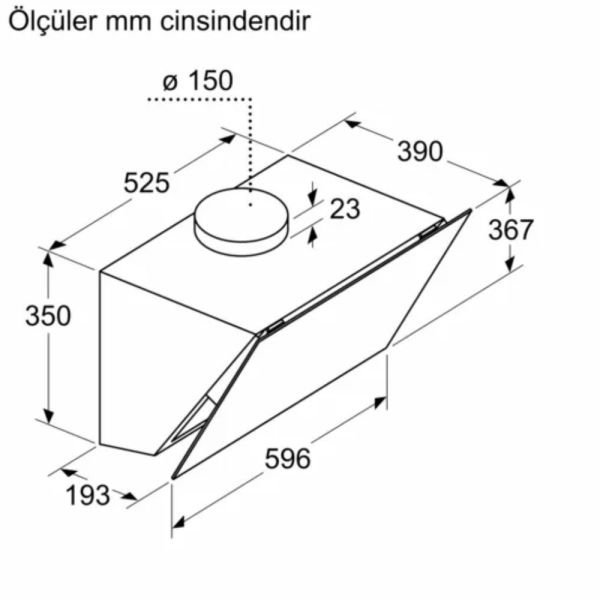 Siemens LC67KPJ20T iQ500 Duvar Tipi Davlumbaz 60 cm Beyaz Cam Yüzey