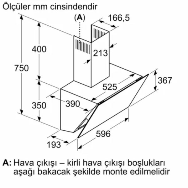 Siemens LC66KPJ20T iQ300 Duvar Tipi Davlumbaz 60 cm Beyaz Cam Yüzey