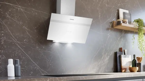 Siemens LC64KPJ20T iQ100 Duvar Tipi Davlumbaz 60 cm Beyaz Cam Yüzey - görsel 2