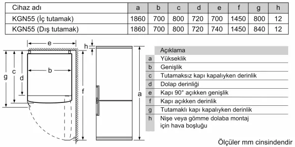 Siemens KG55NVIE0N iQ300 Alttan Donduruculu Buzdolabı - görsel 7