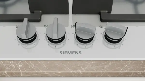 Siemens iQ500 Gazlı Ocak 60 cm Sert cam, Beyaz - görsel 2